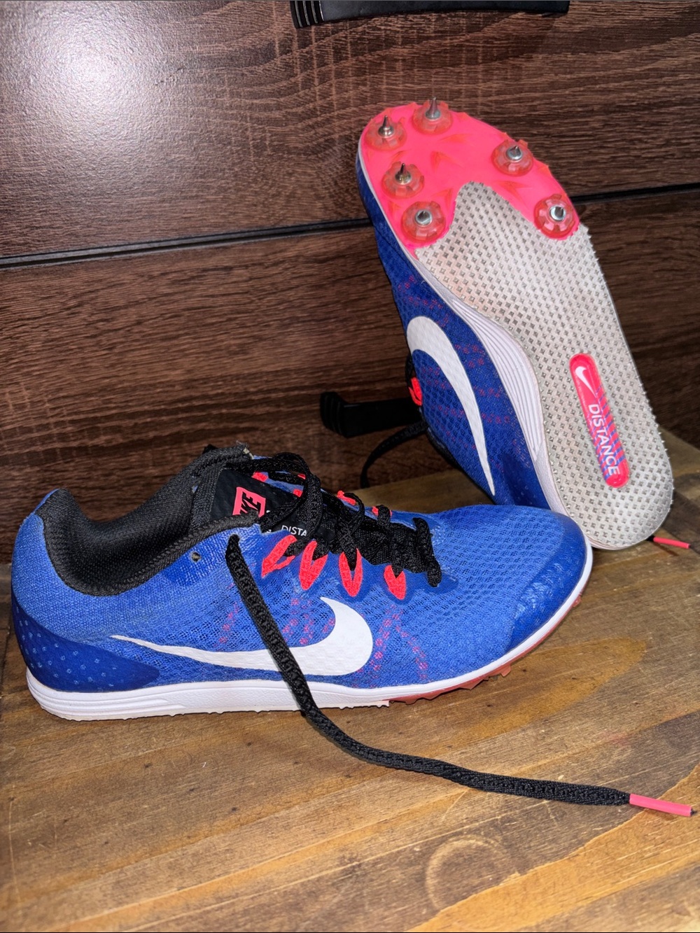 Nike Women's Blue and Pink Distance Track Spikes Women’s Size 7